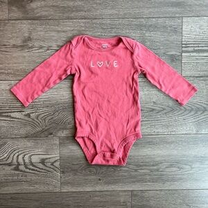 Carter’s Toddler Girl Long Sleeve Onesie Bodysuit “Love” Pink 18 Months
